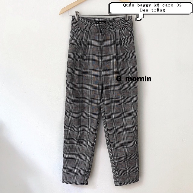 Quần baggy kẻ caro 02 (nâu, đen-trắng) | BigBuy360 - bigbuy360.vn