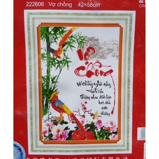 Tranh thêu chữ thập VỢ CHỒNG 222606 (42x58cm) chưa thêu