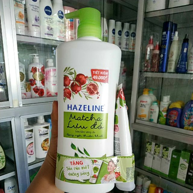 Sữa tắm trắng da HAZELINE TẶNG một sữa rửa mặt matcha lựu đỏ trị giá 40K