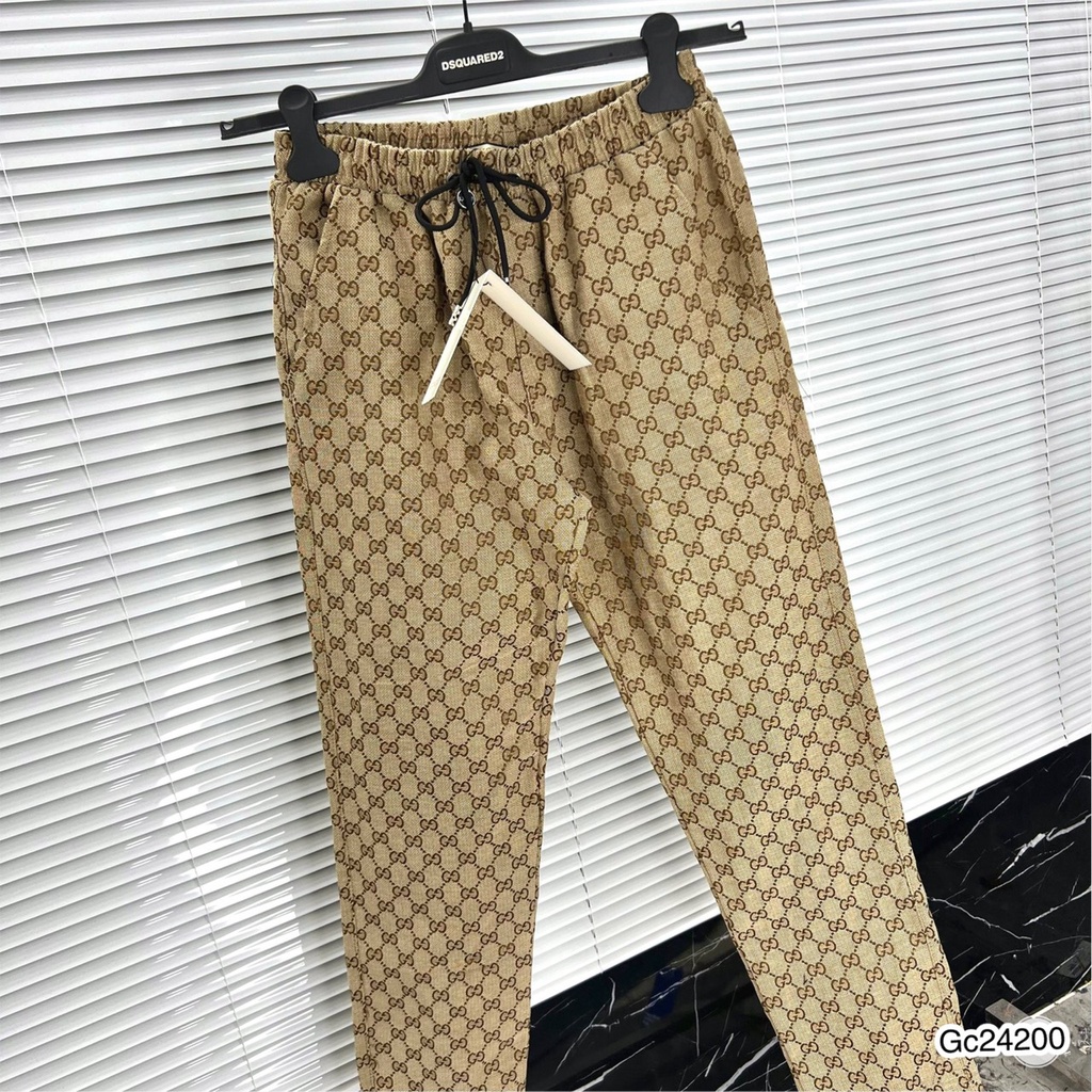 Quần Dài Nam Gu.cci Ống Xuông Cao Cấp - Quần Nỉ Dài Gc Họa Tiết Logo Chất Vải Cotton Thô Xuất Sịn DT STORE MENWEAR