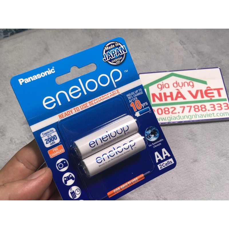 Vỉ 2 Pin Sạc AA Eneloop 2000mAh 2100 lần sạc BK-3MCCE – Panasonic Việt Nam