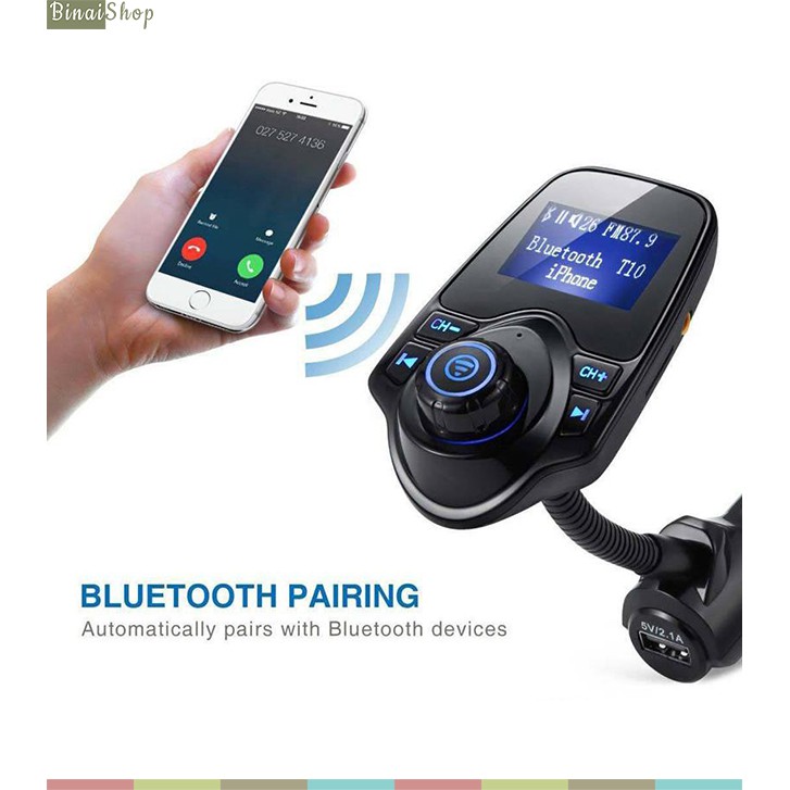 [Mã ELHACE giảm 4% đơn 300K] Bộ thu sóng Bluetooth - FM cho ô tô CW-T10MP3