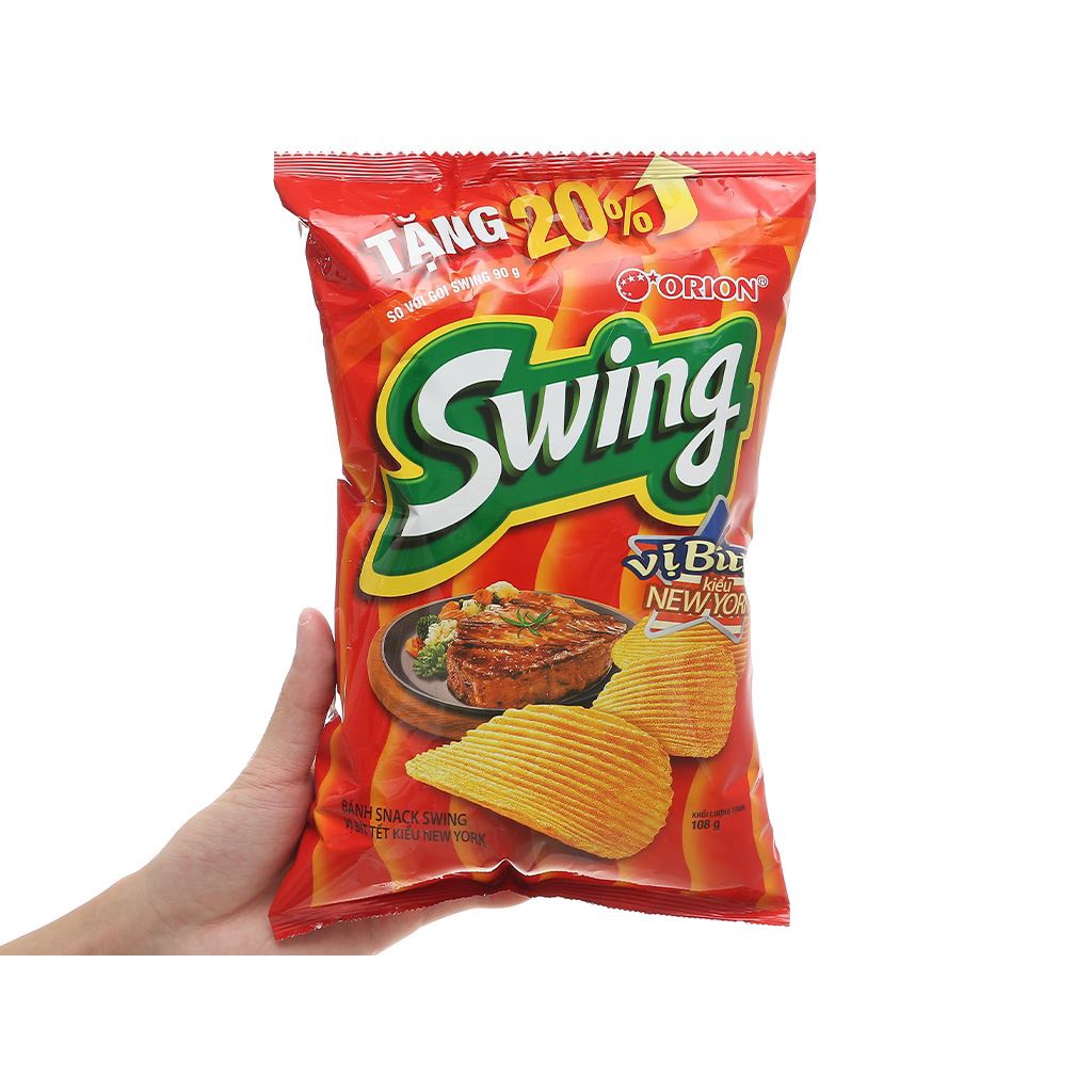 Snack khoai tây vị bít tết kiểu New York Swing gói 108g