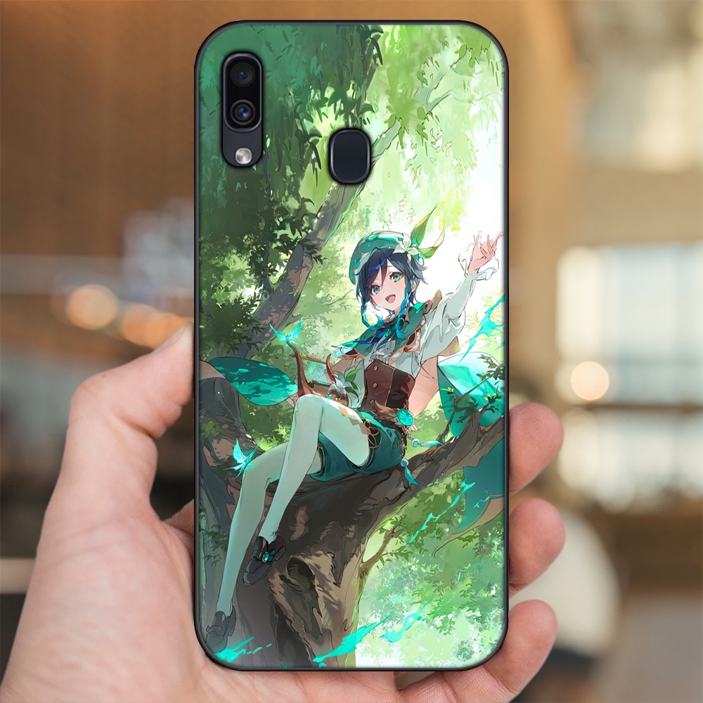 Ốp lưng Samsung A20, A30, A40, M20 viền đen in hình Venti Genshin Impact