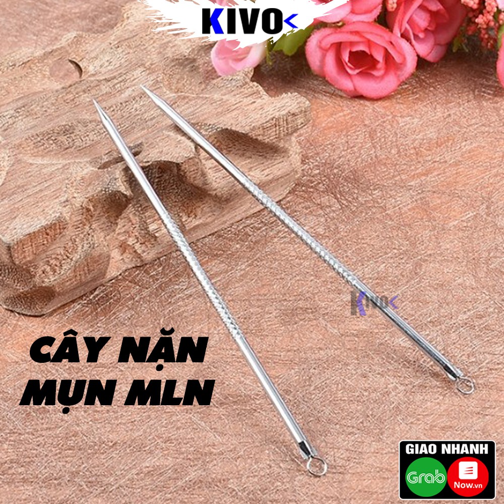 Cây Nặn Mụn Đầu Đen Cao Cấp - Dụng Cụ  Nặn Lấy Mụn Đầu Đen Bằng Thép Không Gỉ- Que Nặn Mụn 2 Đầu Dễ Dàng Tiện Lợi - Kivo