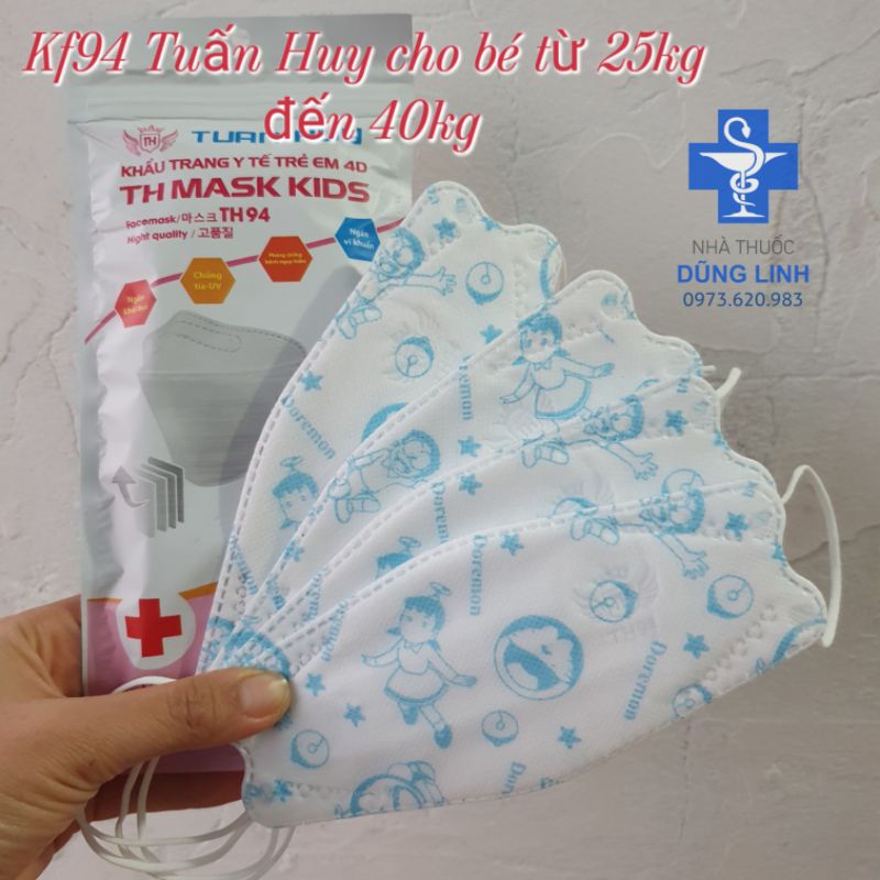 Khẩu trang trẻ em kf94 3D 4D 4 lớp kháng khuẩn chống bụi mịn cao cấp chính hãng kiểu Hàn Quốc