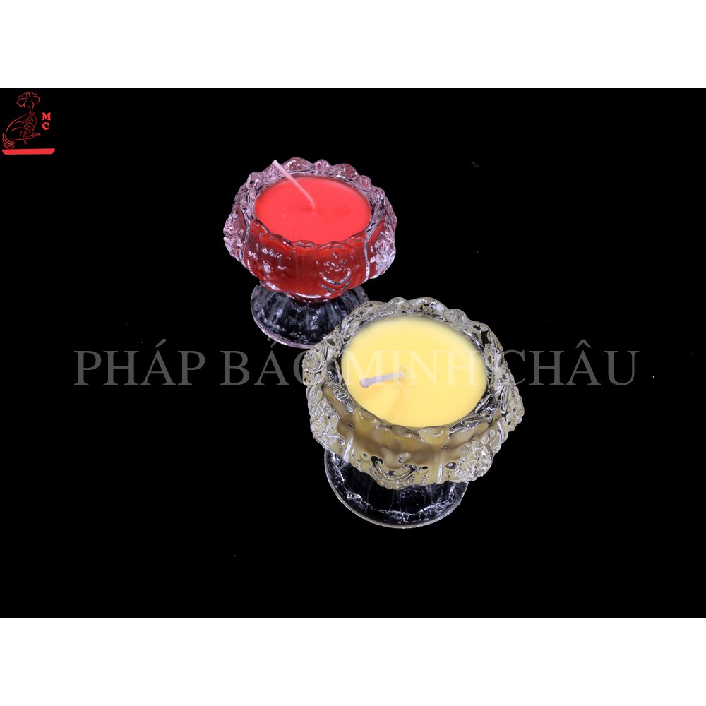 [PHÁP BẢO MINH CHÂU] Cốc Nến 8 Cát Tường (10h) Đỏ - Vàng