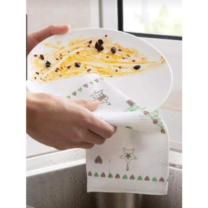 Khăn giấy lau bếp có thể tái sử dụng nhiều lần, khăn giấy khô lau tay lau kính siêu thấm dạng cuộn