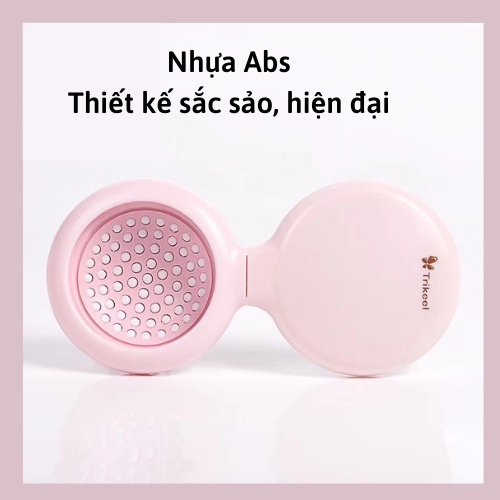 Gương tròn mini gấp gọn kèm lược chải thẳng gỡ rối, hàng chính hãng thẫm mỹ cao