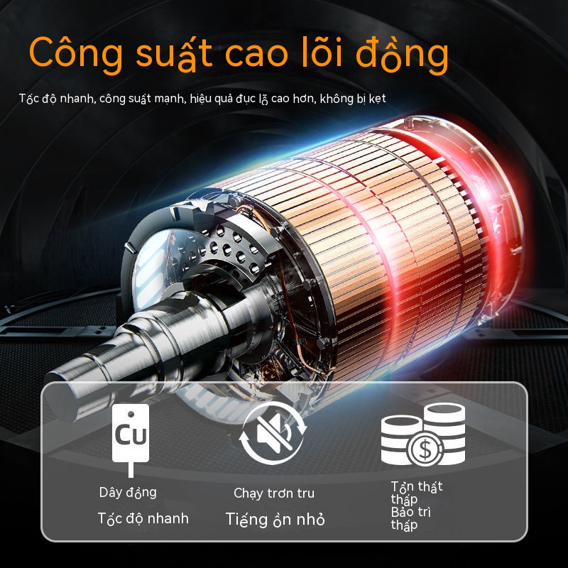 Máy khoan cầm tay của Đức đến máy khoan điện gia dụng công cụ có thể sạc lại pin lithium tác động đa chức năng máy khoan súng lục tuốc nơ vít điện