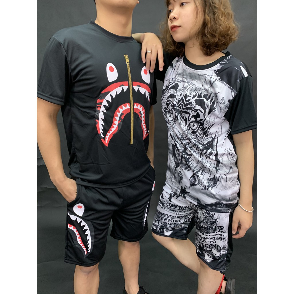 Bộ thể thao_ áo thun hè nam ba.pe đen kiểu mới | BigBuy360 - bigbuy360.vn