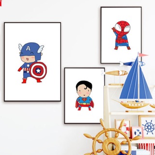 Tranh canvas treo tường bộ siêu nhân cute