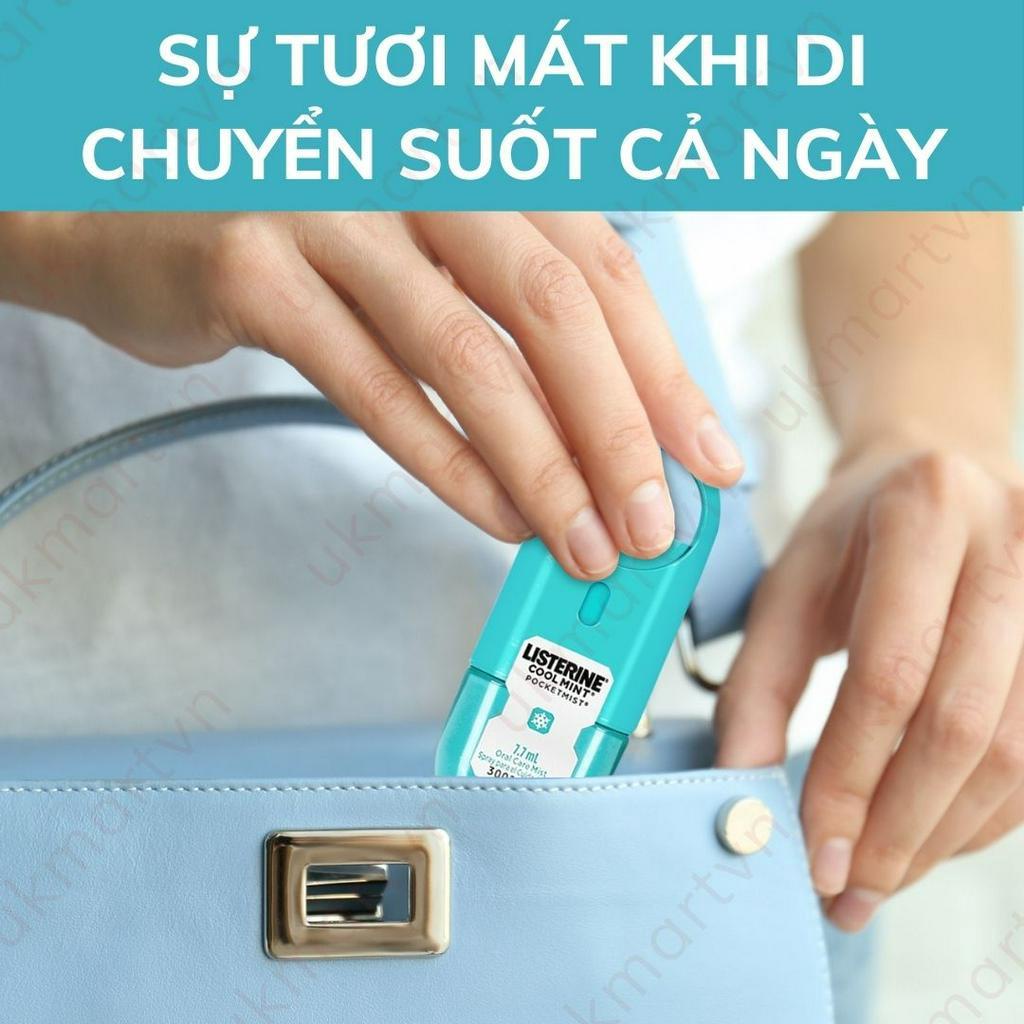 Xịt thơm miệng diệt khuẩn Listerine 7.7ml x2 chai Mỹ