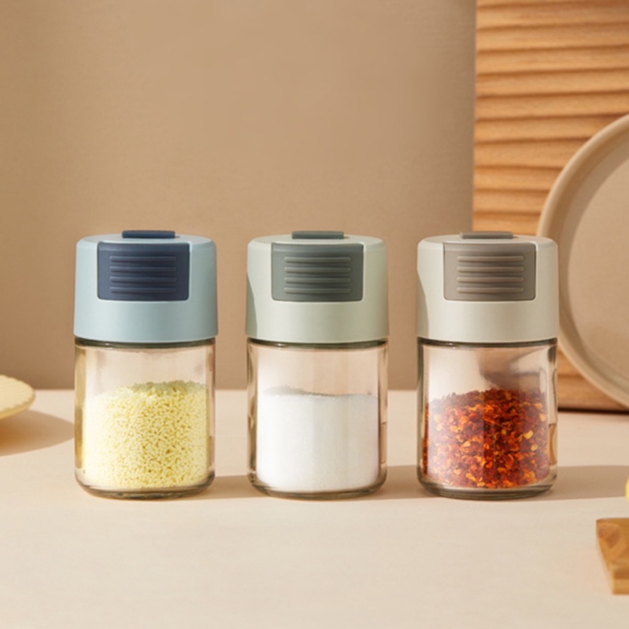 Lọ Đựng Gia Vị Mini Nhà Bếp Bằng Thủy Tinh, Lọ Gia Vị Bấm Nút Định Lượng Gia Vị, Hũ Đựng Gia Vị Thông Minh Tiện Dụng Bếp