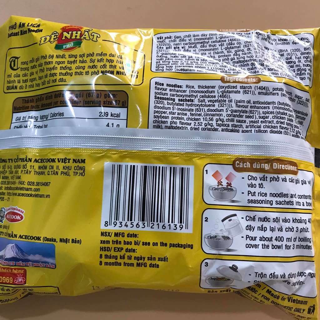 Combo 10 gói Phở Đệ Nhất (67g mẫu mới) | BigBuy360 - bigbuy360.vn