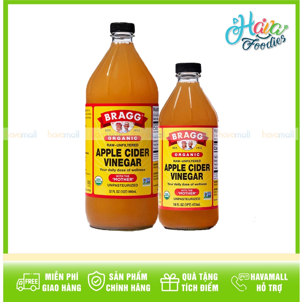 [HÀNG CHÍNH HÃNG] Giấm Táo Hữu Cơ BRAGG - Organic Apple Cider Vinegar