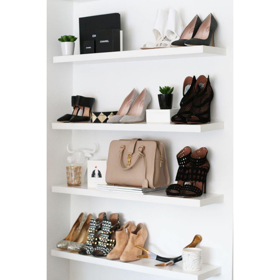 Combo 3 kệ gỗ hộp để giày dép, túi xách chắc chắn tiện lợi loại 1m sâu 24cm dày 3,5cm