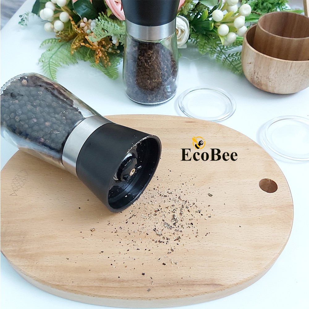 Lọ Xay Tiêu Cầm Tay Bằng Thủy Tinh, Vừa Xay Tiêu Vừa Đựng Gia Vị Tiện Dụng - Ecobee