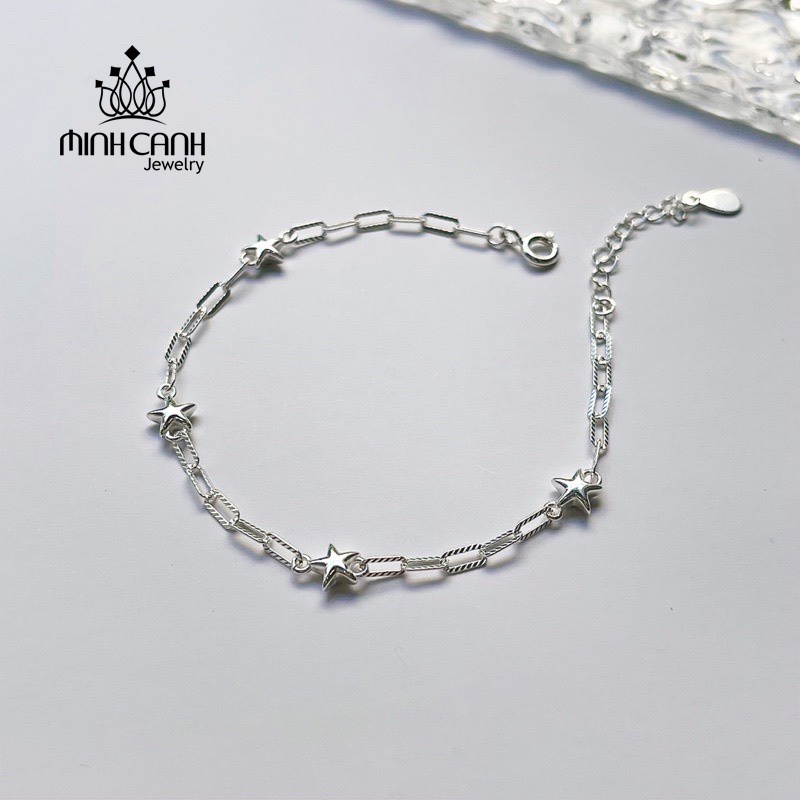 Lắc Tay Bạc Dây Xích Sao Trơn Minh Canh Jewelry