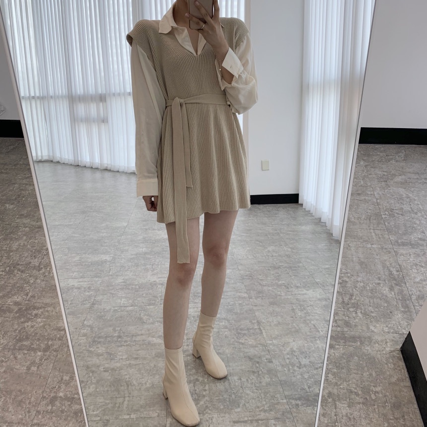 Gile Thắt Đai | Áo Gile Cardigan Len Nữ Dáng Dài Rộng Thắt Đai Dạng Váy Phong Cách Hàn Quốc, Chất Dày Dặn Ulzzang | BigBuy360 - bigbuy360.vn