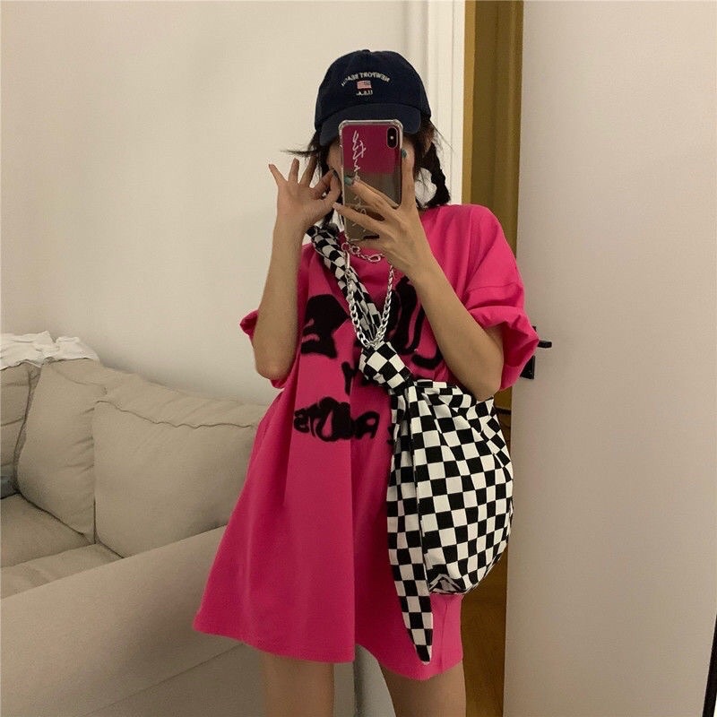 Túi đeo chéo quai thắt caro checked (có sẵn)