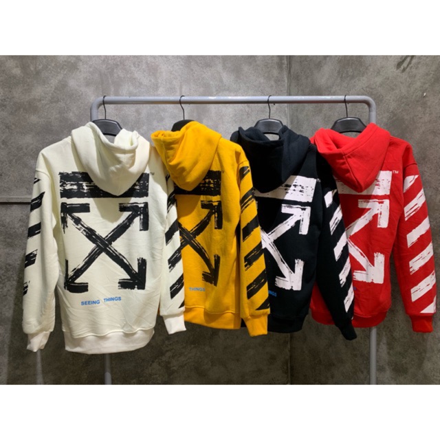 ÁO KHOÁC HOODIE CHẤT NỈ OFF-WHITE flash sale 50% duy nhất hôm nay -  viền nứt