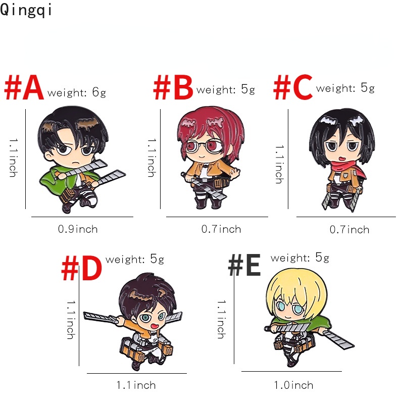 Ghim cài áo Miss Zoe hình nhân vật hoạt hình Attack on Titan dễ thương cho nam nữ