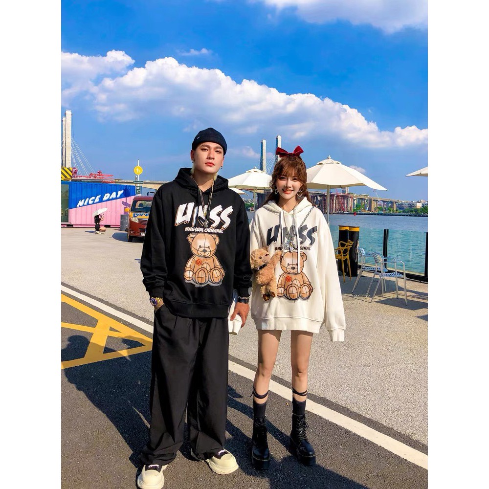 Áo Hoodie Đôi, Áo Thu Đông Couple Hình Gấu Phong Cách Ulzzang Hàn Quốc | BigBuy360 - bigbuy360.vn
