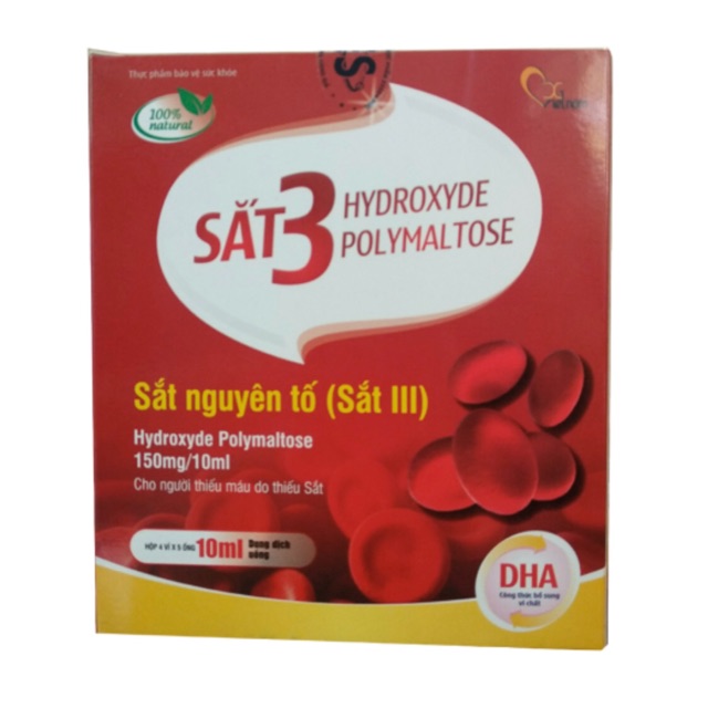 Sắt 3 Hydroxide Polymaltos - ống uống bổ sung sắt nguyên tố - 20 ống x 10ml