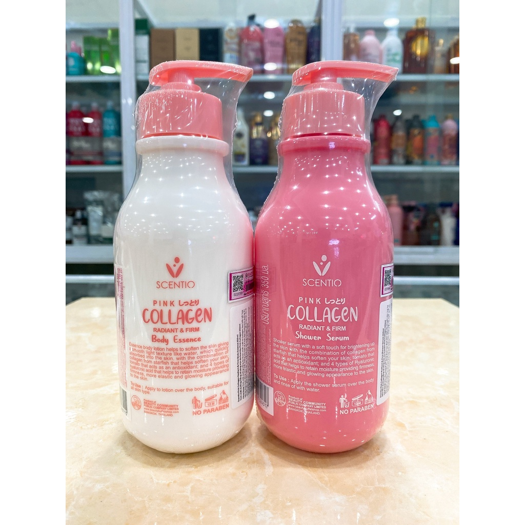 Sữa Tắm - Dưỡng Thể Trắng Da Scentio Pink Collagen Radiant &amp; Firm Thái Lan 350ml