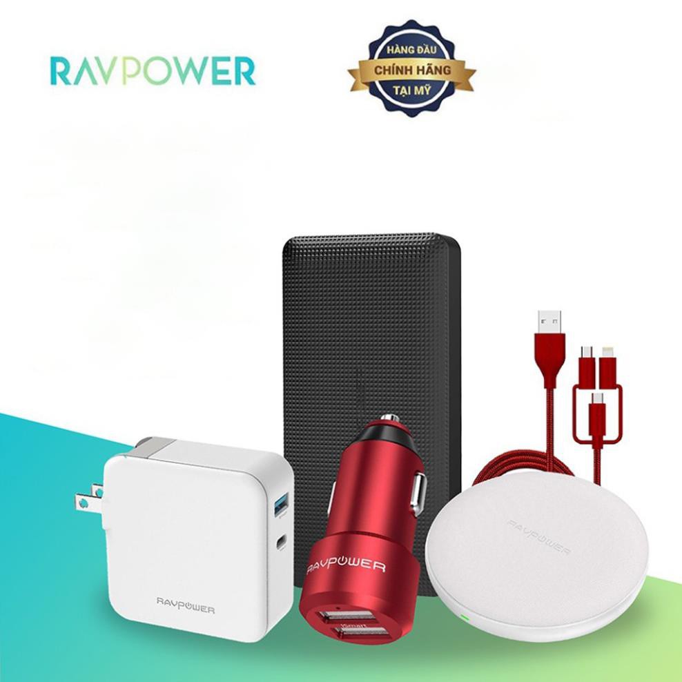 Pin Sạc Dự Phòng RAVPower 16750mAh 22.5W iSmart 2.0 Sạc Đồng Thời 2 Thiết Bị RP-PB010- Thương hiệu USB- HÀNG CHÍNH HÃNG