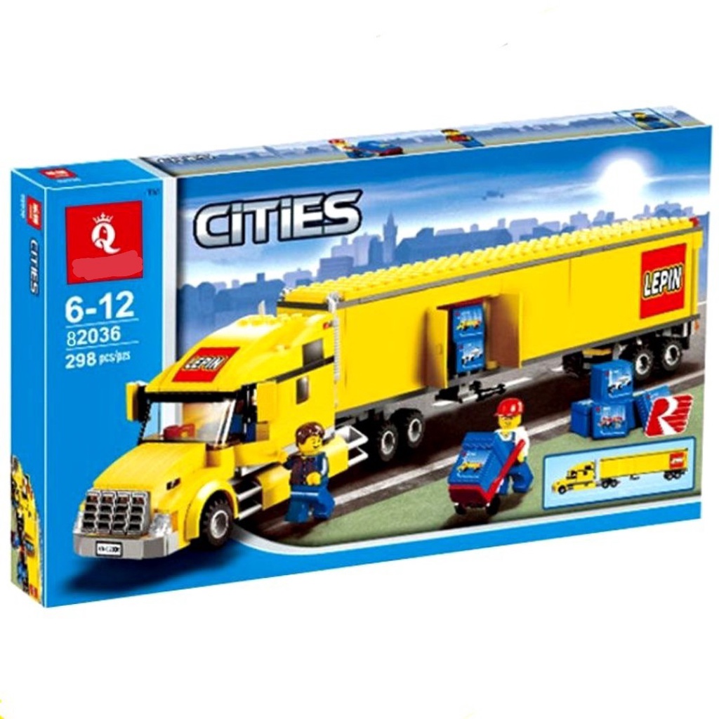 Lego lắp ghép cities 19068 Queen 82036 xếp hình Xe Container vàng vận chuyển hàng hóa 298 mảnh