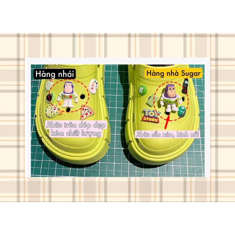 Dép crocs đế cao tặng kèm jibits toy story | Sugarblingbling