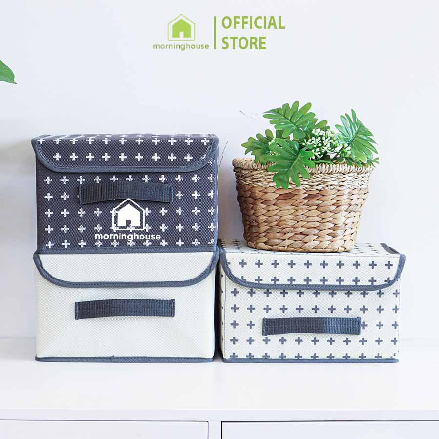 Hộp vải đựng đồ cá nhân, đồ lót - Hợp đựng quần áo Morning House có nắp - 25x15x20 cm