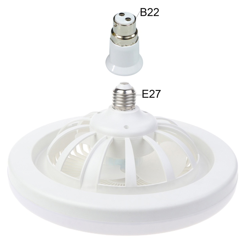 Đèn Trần 10.2 &quot;3 Chế Độ Điều Chỉnh E27 Kèm Bộ Chuyển Đổi B22 Cho Quạt Trần