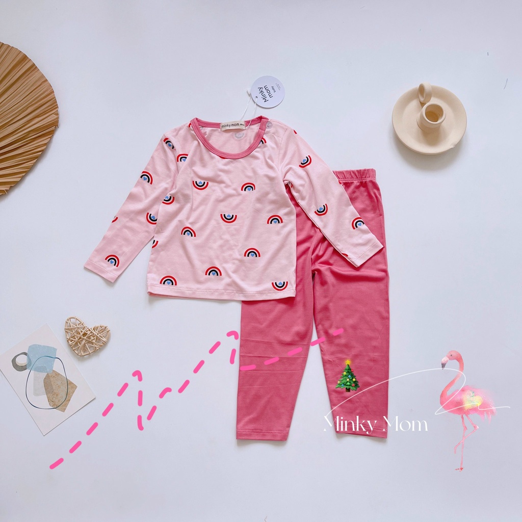 {MẪU MỚI} Bộ Dài tay SIZE ĐẠI Minky Mom Thun Lạnh mềm mịn mát in hình cho bé trai, bé gái từ 17-32kg [ HÀNG CHUẨN ]