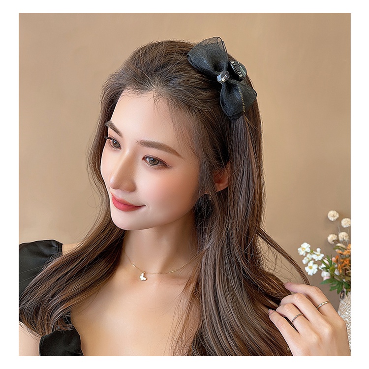 Ab Kẹp Tóc Đuôi Ngựa Bằng Lưới Đính Kim Cương Giả Hai Mặt Kích Thước Nhỏ Nhắn Dành Cho