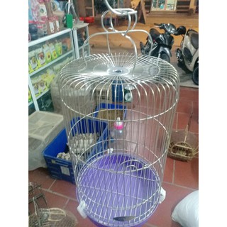 Lồng Chim Khuyên INOX tặng full bộ phụ kiện 5 món - NaHi Shop