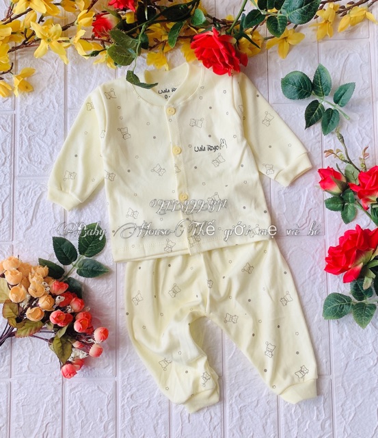 Bộ nỉ cotton khuy giữa Uala Rogo