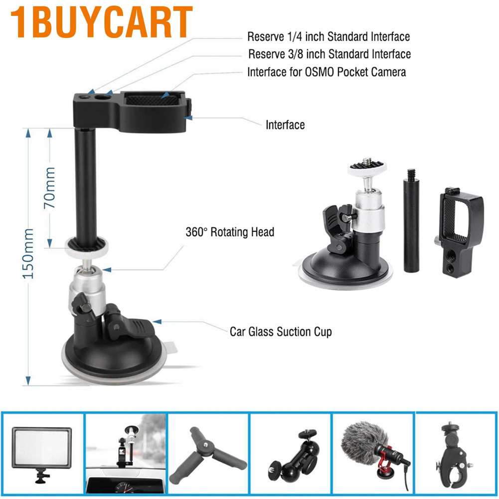 1buycart Car Mount for DJI Osmo Pocket  Stable Reliable Convenient Practical Detachable Extension Rod Camera Bracket Indoor Outdoor