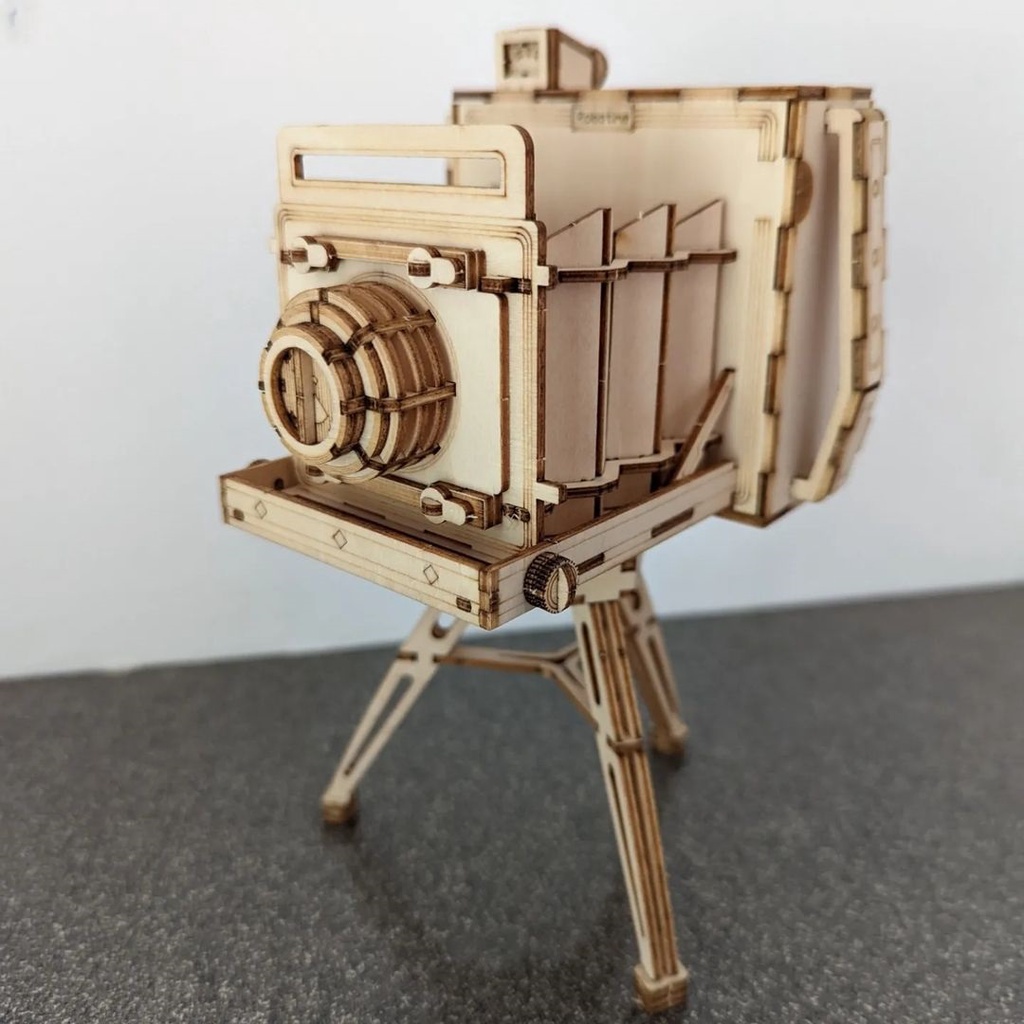Mô Hình Gỗ 3D Lắp Ráp ROBOTIME Máy Chụp Ảnh Cổ Điển Vintage Camera TG403 [chưa ráp]