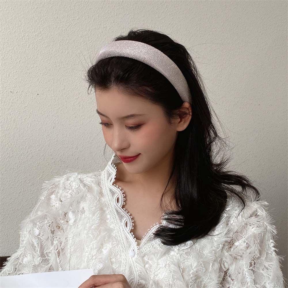 Băng Đô Cài Tóc Bằng Xốp Lụa Bóng Thiết Kế Thời Trang Hàn Quốc