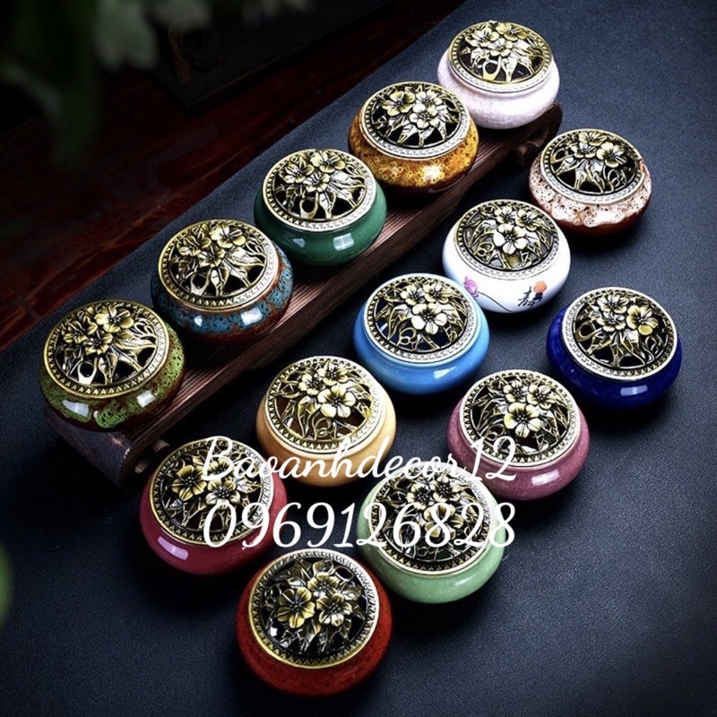 Lư công Trầm, Lư đốt trầm thần sứ nắp hợp kim cao cấp