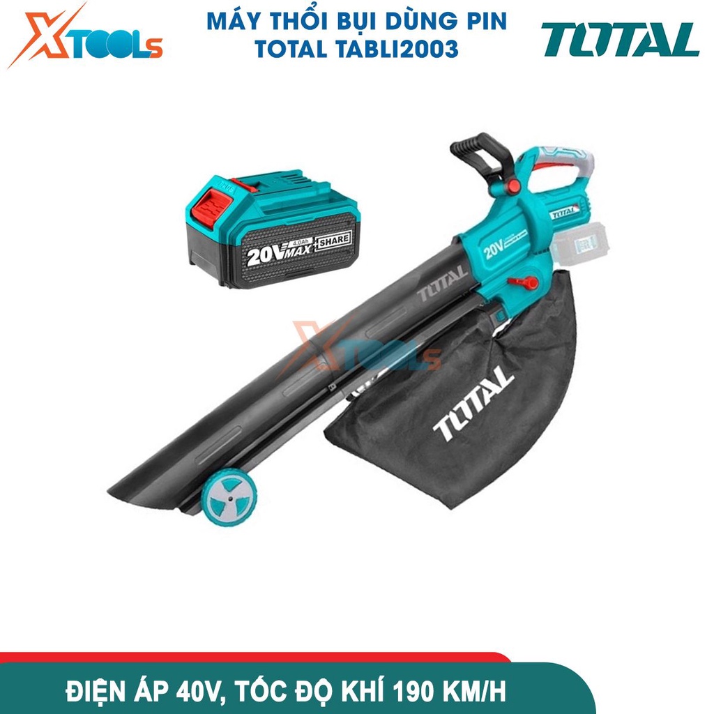 Máy thổi bụi dùng pin Lithium-Ion 40V TOTAL TABLI2003, tốc độ khí tối đa 190km/h [không kèm pin và sạc] - CHÍNH HÃNG