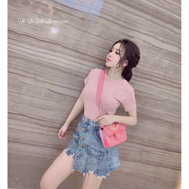 Quần jeans giả váy lệch tà xinh xắn