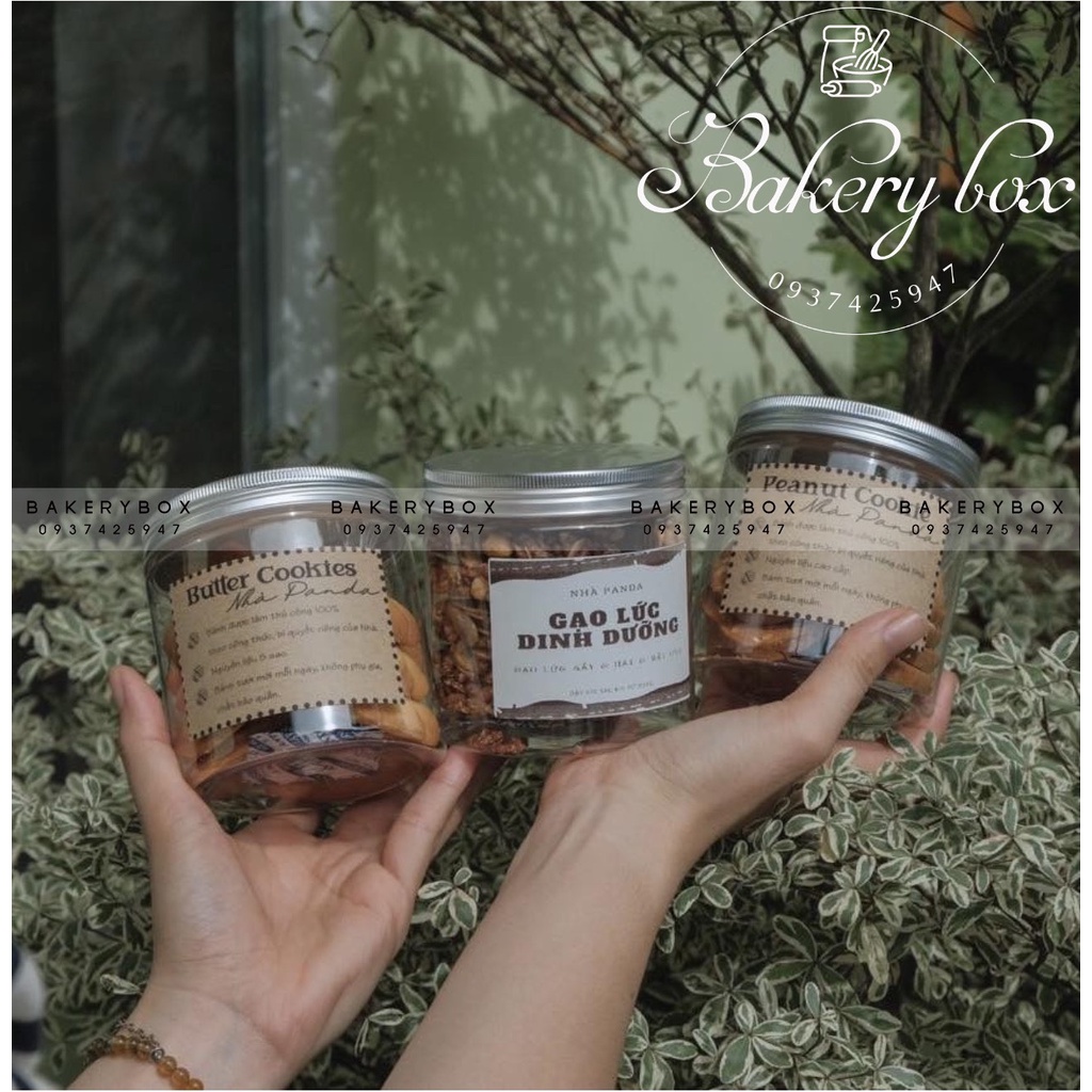 Set 10 | Hủ Nhựa Pet 600ml  Nắp Nhôm Đựng Hạt - Khô Bò - Khô Gà