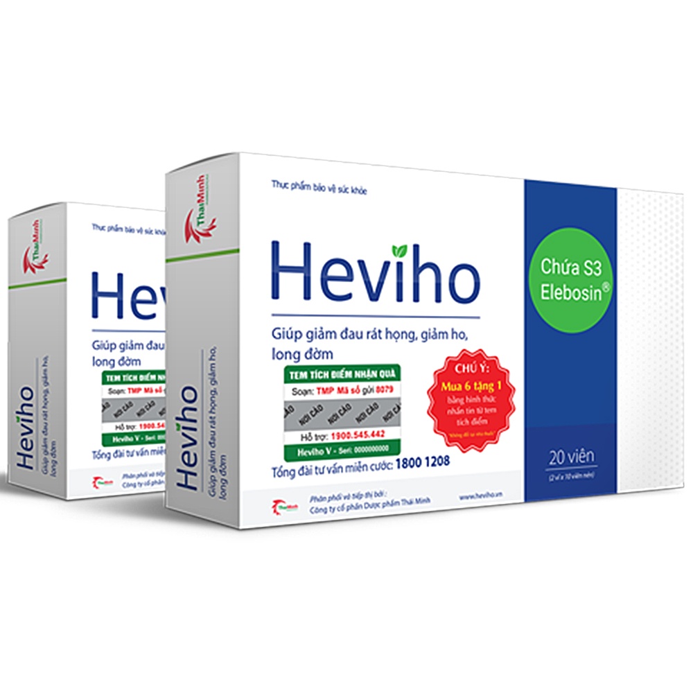 Viên uống HEVIHO, giúp giảm đau rát họng, giảm ho, long đờm và giúp làm ấm họng