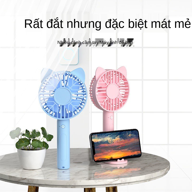 usbQuạt Mini Cầm Tay Sạc Cực Lâu Lượng Sinh Viên Di Động Với Máy Tính Để Bàn Câm Fan Hâm Mộ Nhỏ