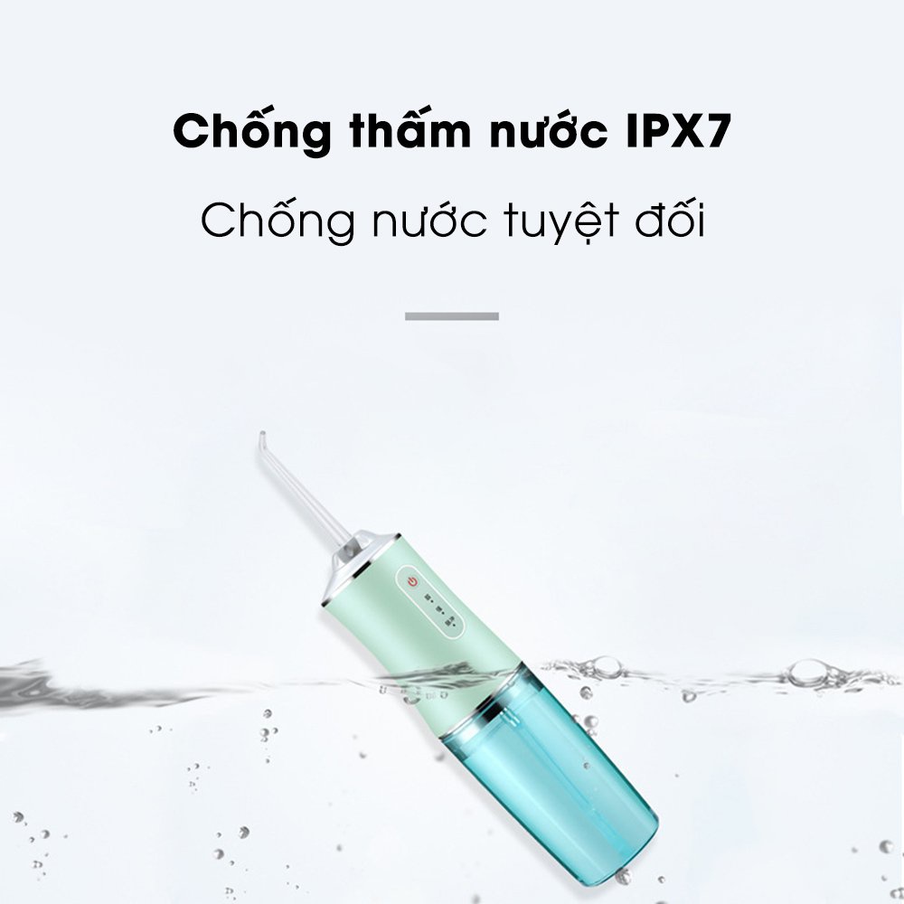 Máy Tăm Nước Cầm Tay Oral Irrigator Thế Hệ Mới 2021 - Dòng Máy Tăm Nước Nha Sĩ Khuyên Dùng  - Tặng 4 Đầu Chuyên Dụng