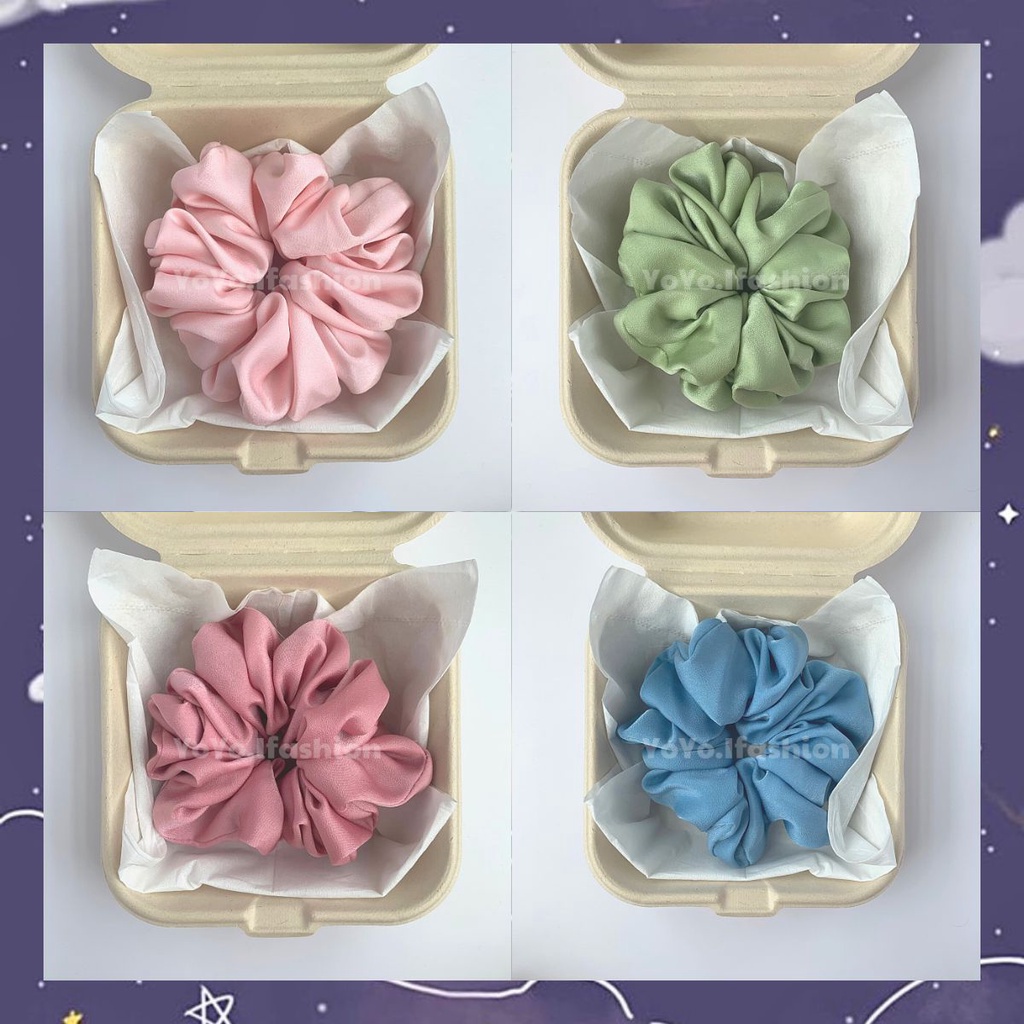 DÂY BUỘC TÓC SRUNCHIES ĐƠN GIẢN CHO MÙA NÀNG PHONG CÁCH VINTAGE